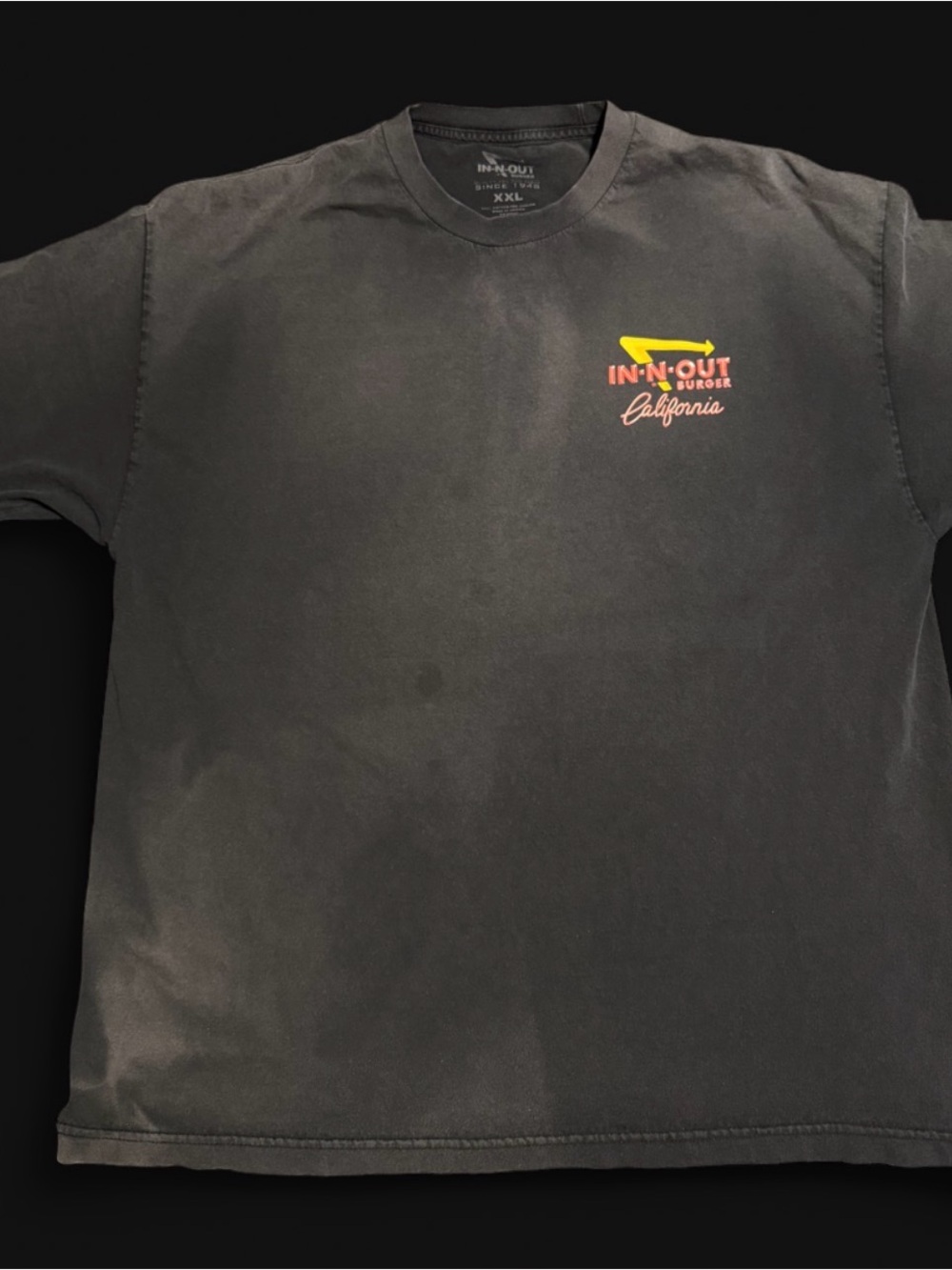 Men's Black vintage 100%cotton In N out T-Shirt